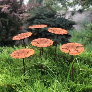 6 Beautiful Rusty flowers, Flower garden stakes, Metal garden decor, Metal yard art, Outdoor metal decor, Metal outdoor art, Outdoor decor