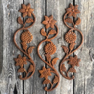Rustic Metal Flower Wall Art: Corten Steel Boho Decor