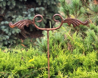 Estacas de jardín de metal oxidado, remate de jardín oxidado, decoración de jardín de metal, arte de jardín de metal, decoración de metal para exteriores, decoración de jardín de metal oxidado