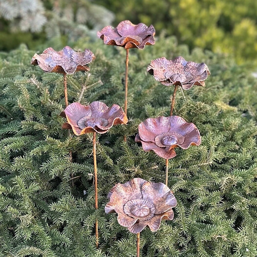 Metalen bloem klaproos klein 70cm Metalen bloem klaproos klein 70cm