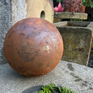 Rusty Metal Vintage Rusty 14&quot; Sphere Outdoor Garden Decor - Give a Touch of Zen Art