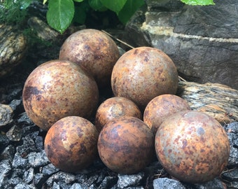 Garden decor, Garden art, Rusty metal ball, Rusty decor, Rusty metal balls set, Metal sphere, Outdoor decor, Rusty metal art, Garden sphere