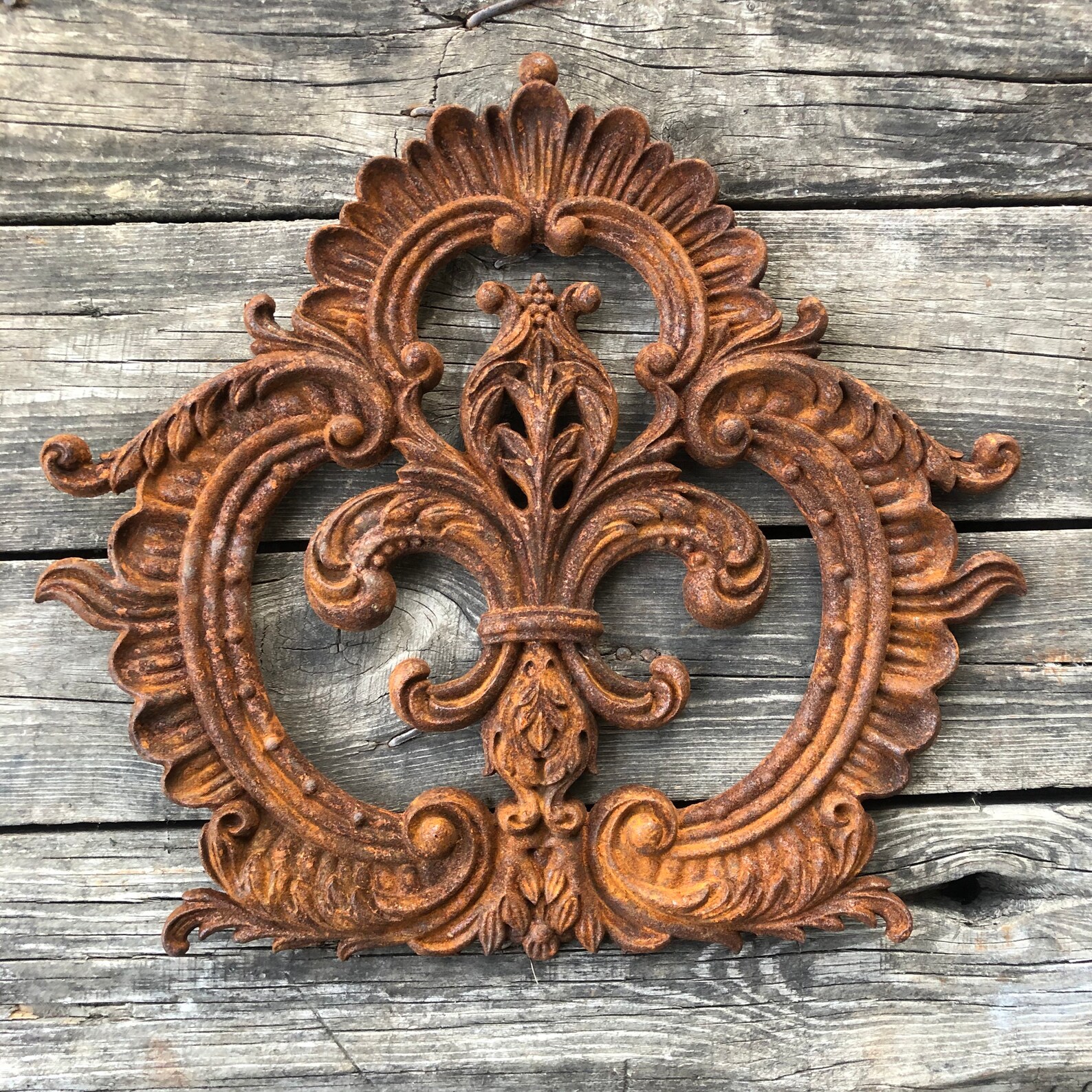 Big Rusty Metal Wall Decor Rusty Metal Wall Hanging Cast Etsy
