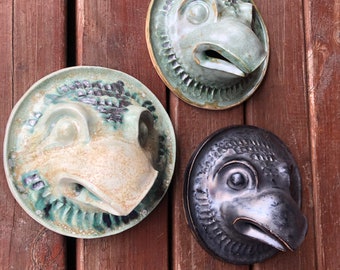 Sculpture art, Ceramic art, 3   Ceramic mask, 3 Bird mask, Home decoration, Sculpture art,  3 Relief bird mask, Animal sculpture, Bird art