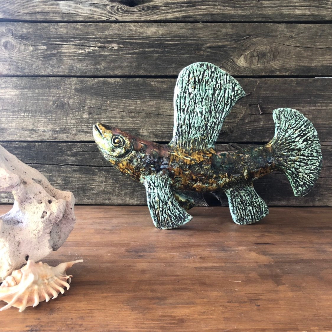 BIG Ceramic fish Garden art Garden decor Ceramic Home Etsy