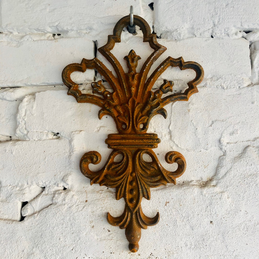 Big Rusty Metal Wall Decor Rusty Metal Wall Hanging Cast Etsy