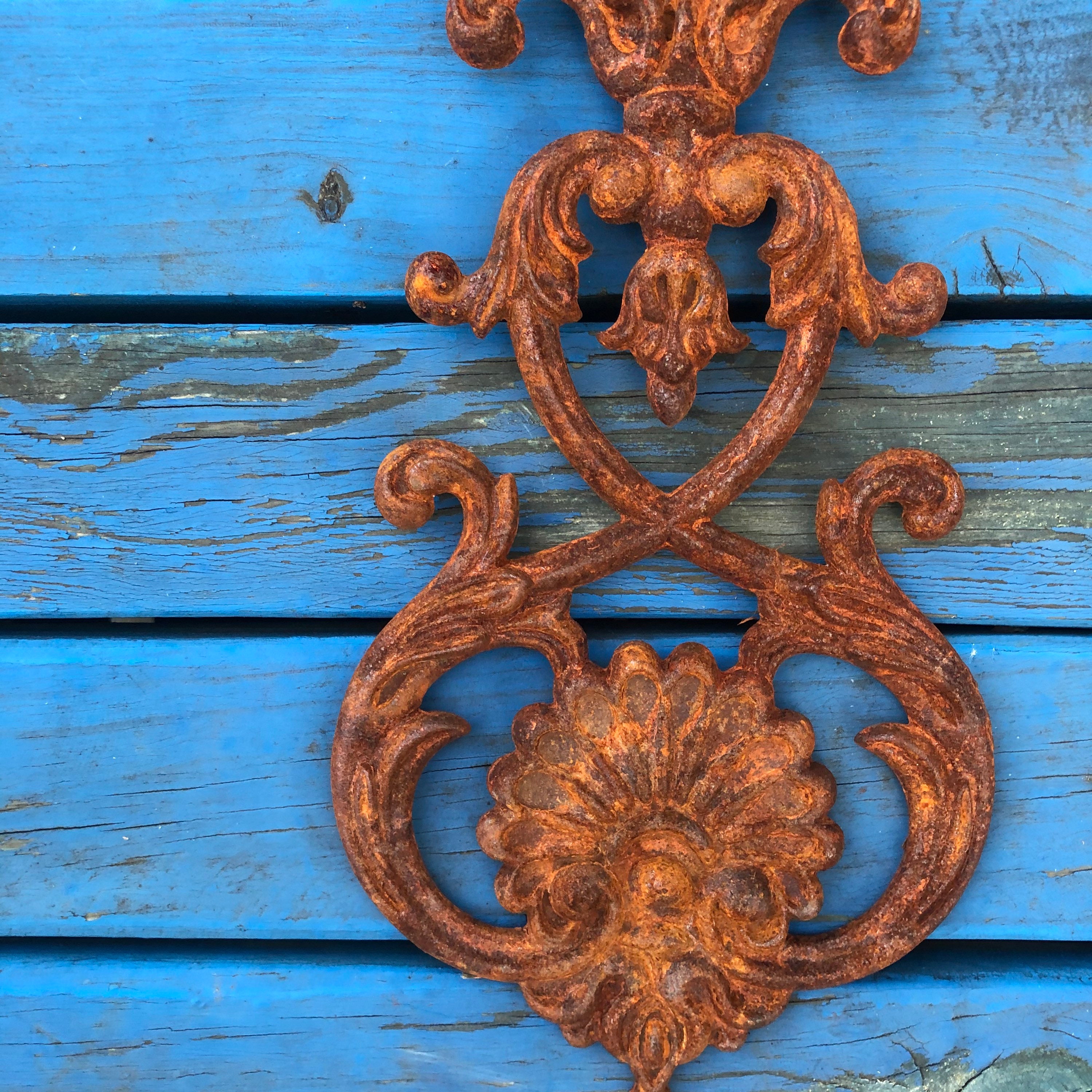 Big Rusty Metal Wall Decor Rusty Metal Wall Hanging Cast Etsy