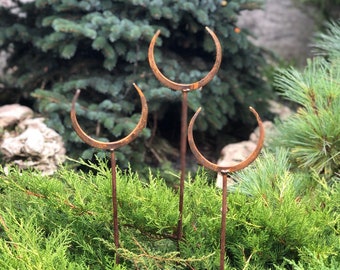 Roestige metalen stekerknoppen, cortenstaal, set van 3"