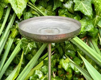 Baño para pájaros de acero inoxidable, decoración moderna para jardín, recolector de lluvia de 15 cm.