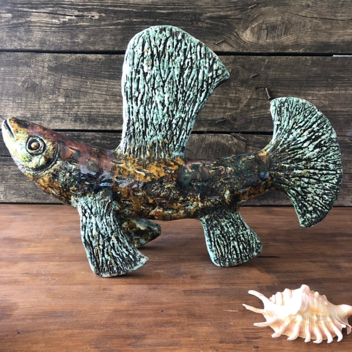 BIG Ceramic fish Garden art Garden decor Ceramic Home Etsy