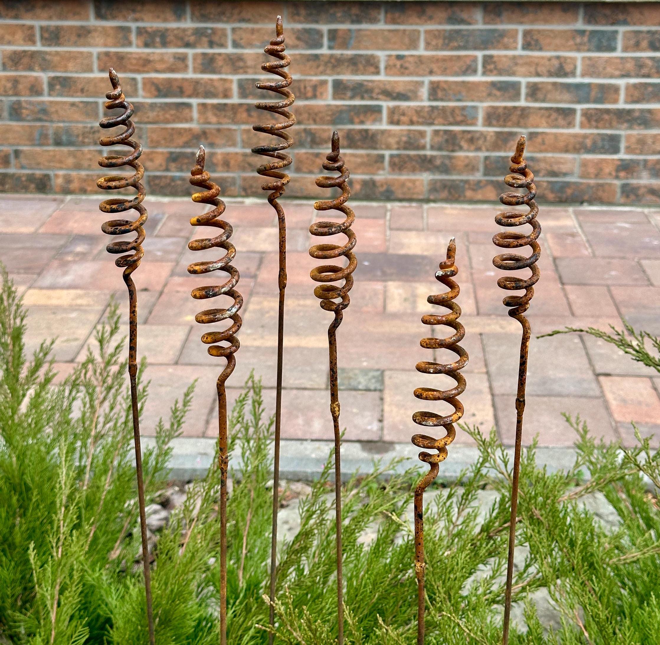 Rusty flowers set of 6, Flowers garden decor, Metal garden decor, metal yard art, outdoor metal decor, Rusty metal garden decor