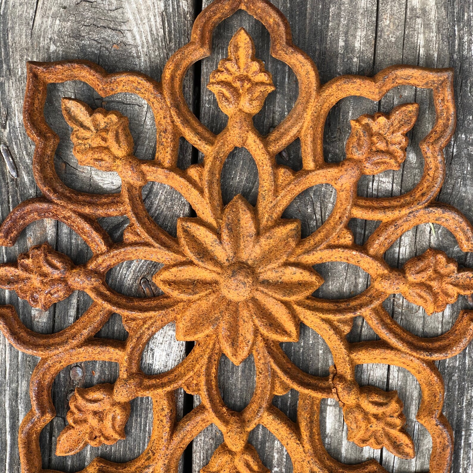 Rustic Corten Steel Wall Decor, Farmhouse Mandala Art, 11.5" - Etsy