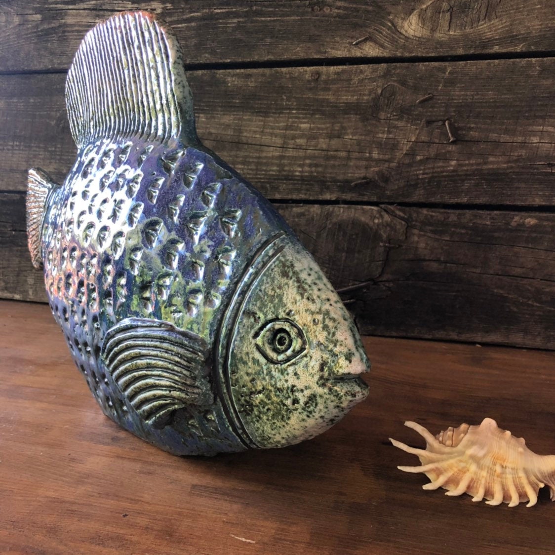 BIG Ceramic Fish Garden Art Garden Decor Ceramic Home Etsy