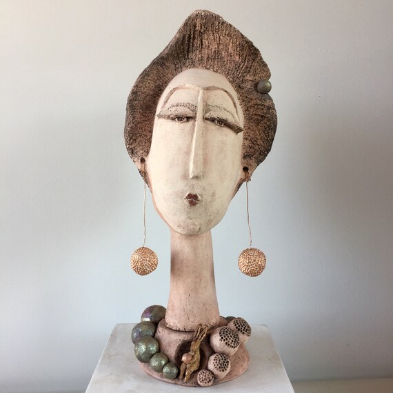 Art sculpture Ceramic art Ceramic bust Women sculpture art Etsy