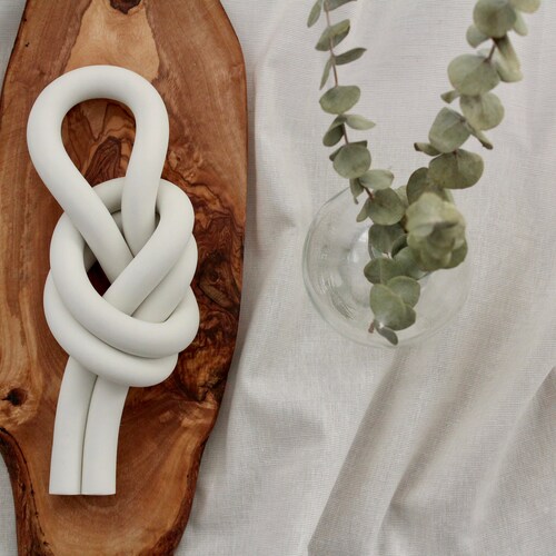 Double Loop Clay Knot Decor Coffee Table Statement Accent Etsy