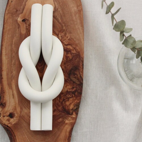 Double Loop Clay Knot Decor Coffee Table Statement Accent Etsy