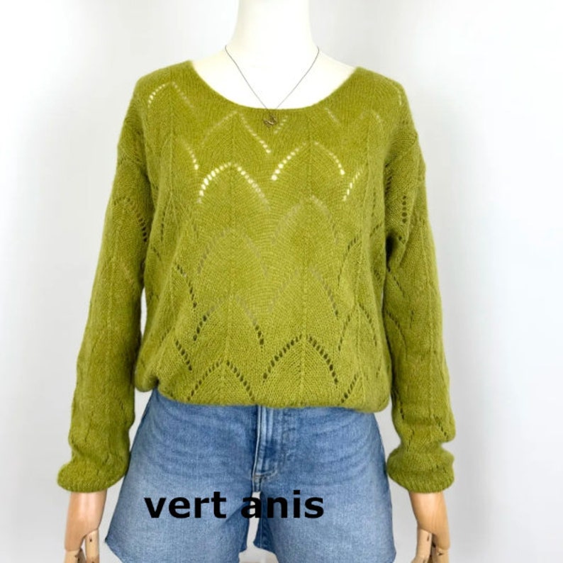 Durchbrochener Strickpullover aus Alpaka Bild 10