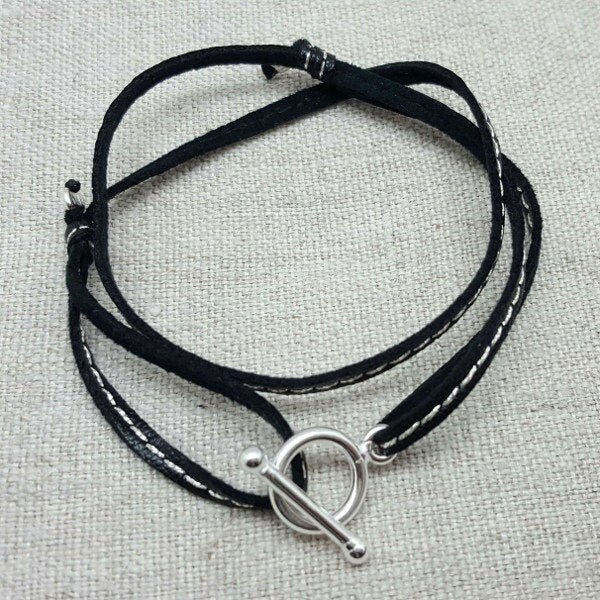 Toggle Clasp Cord Bracelet Circle and Bar Clasp Bracelet for