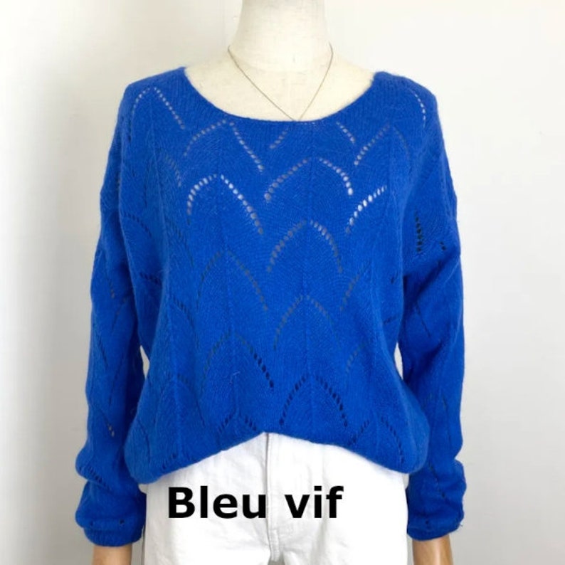 Durchbrochener Strickpullover aus Alpaka Bild 9