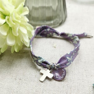 Pulsera religiosa cruzada plateada o chapada en oro, y libertad personalizable