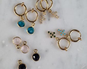 Boucles D'oreilles Clips Demi-créoles Torsadées - Effet Doré Et Argenté Vintage