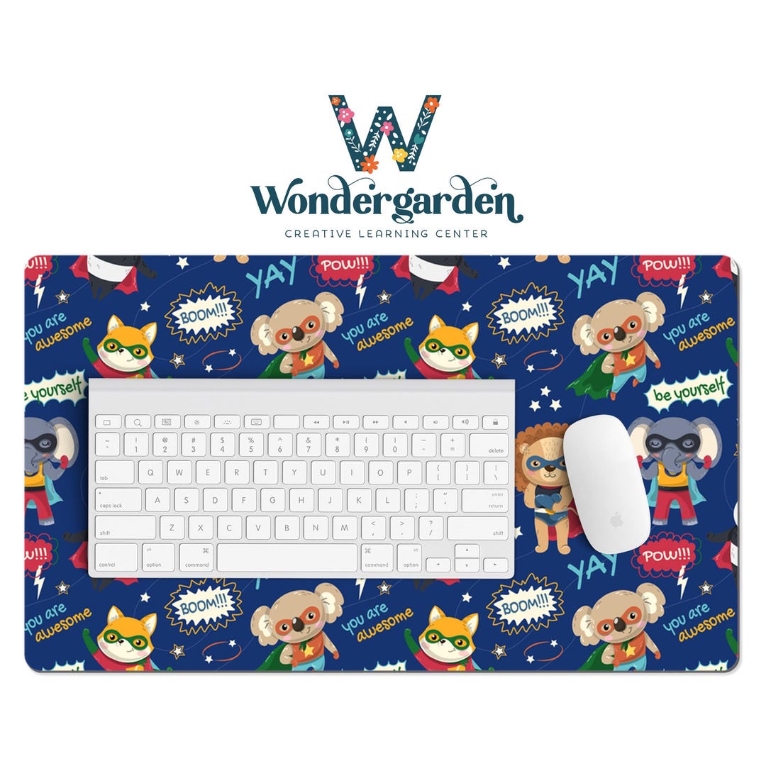 Animal Superheroes Desk Mat for Kids – Fun & Inspirational Design for ...