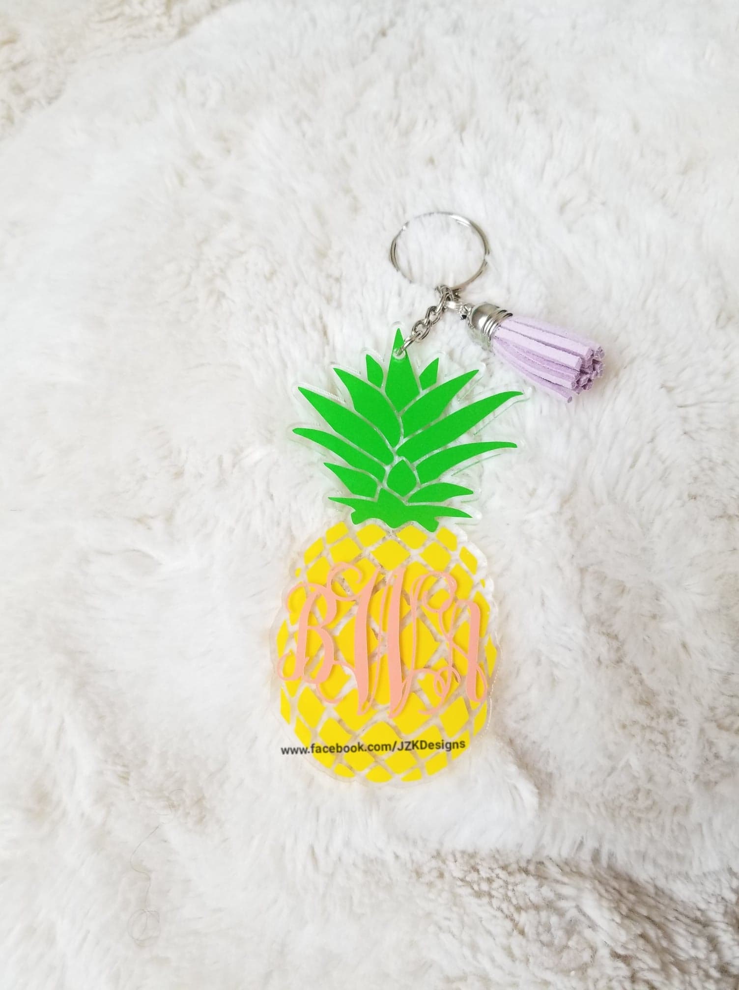 Pineapple Keychain pineapple monogram keychain monogram Etsy