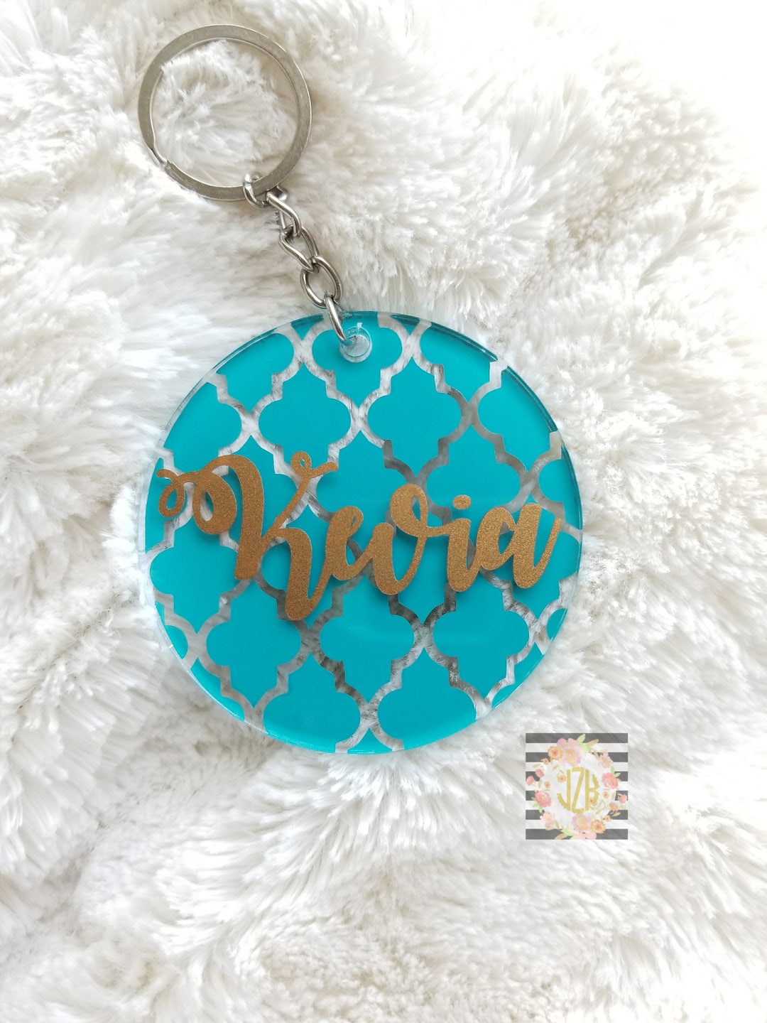 Monogram Keychain, Personalized Keychain, Monogram Acrylic Keychain ...