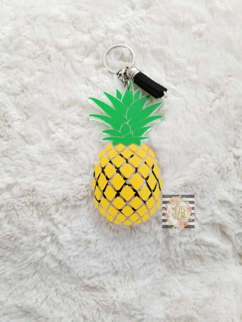 Pineapple Keychain, Pineapple Monogram Keychain, Monogram Keychain ...