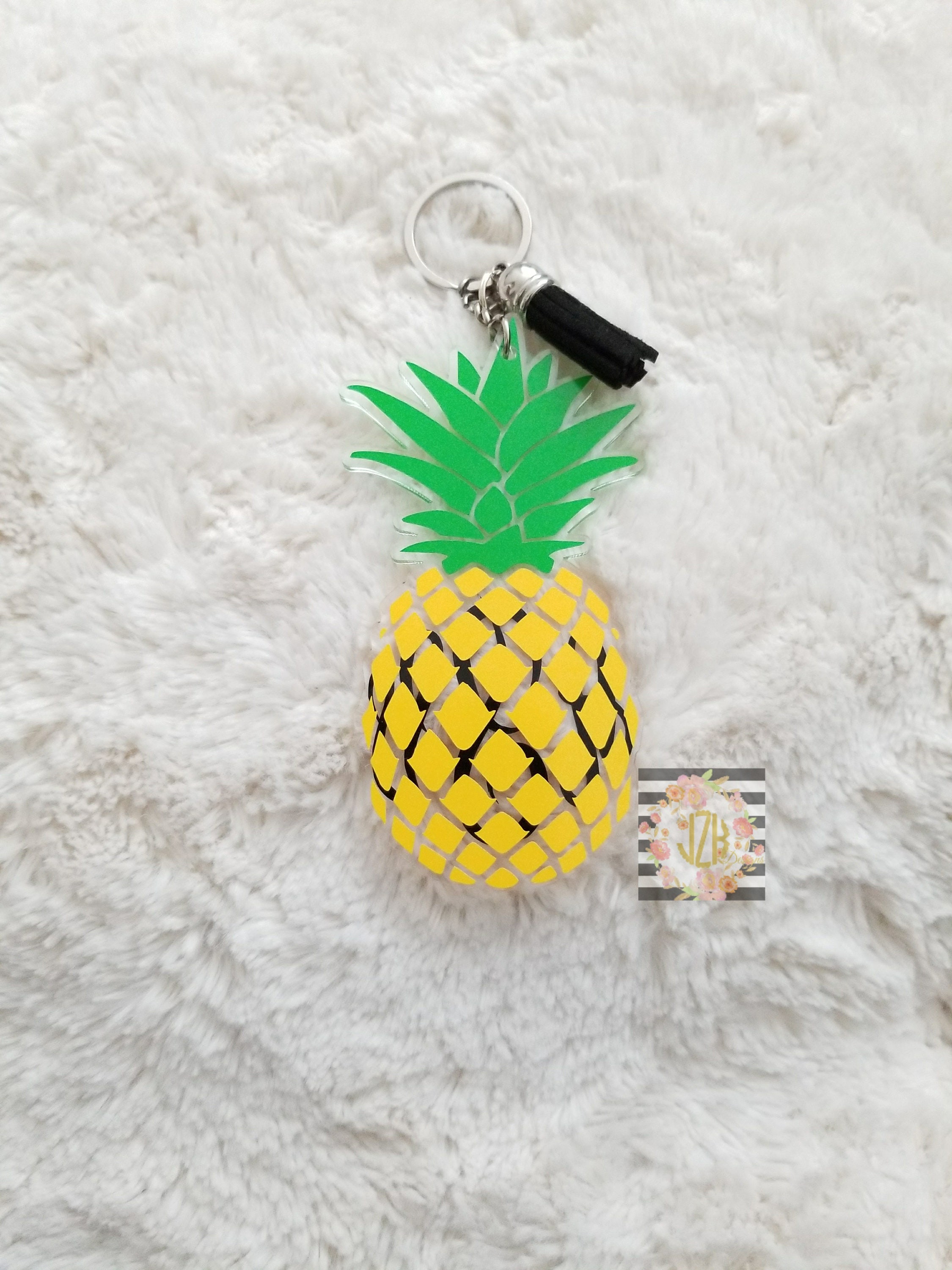 Pineapple Keychain pineapple monogram keychain monogram Etsy
