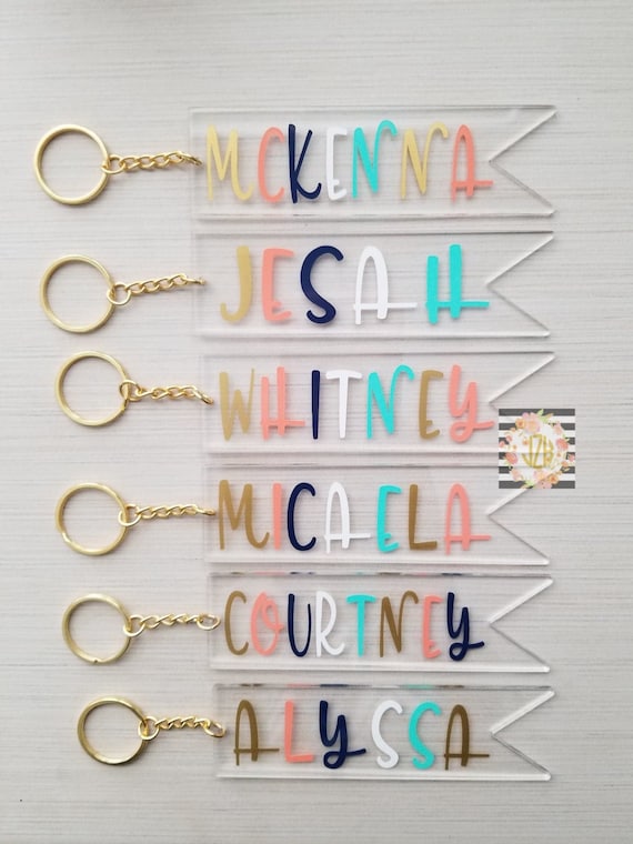 Name Keychain Personalized Name Keychain Monogram Keychain Etsy