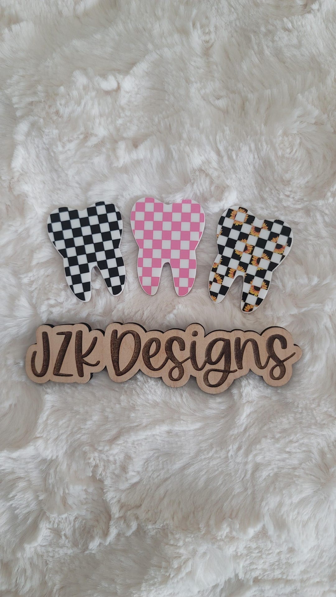 Tooth Badge Reel, Checkered Tooth Badge Reel, Dental Tooth Badge Reel ...