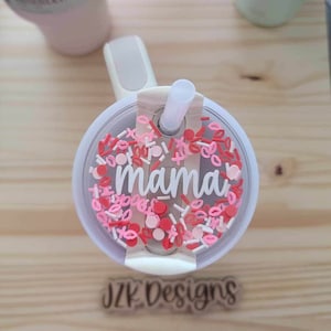 Glitter Tumbler Name Topper, Personalized Glitter Topper, Stanley Topper, Valentines Day Tumbler Topper, Personalized Shaker Tumbler Topper