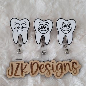 Bobine de badge de dent, Jolie bobine de badge de dent, Bobine de badge de dent dentaire, Bobine de badge de dentiste, Bobine de badge d'assistant dentaire, Badge d'hygiéniste dentaire