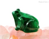 Malachite Frog Figurine - Feng Shui Home Decor