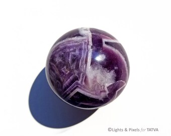 Chevron Amethyst Sphere Ball - Deep Purple Violet - tiny 20mm - large 50mm