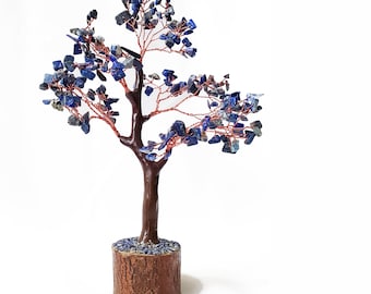Lapis Lazuli Tree of Life: Deep Blue Gemstone, Feng Shui Decor