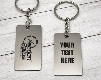 Custom Engraved Metal Keychain / Tag – Double Sided Permanent Etching
