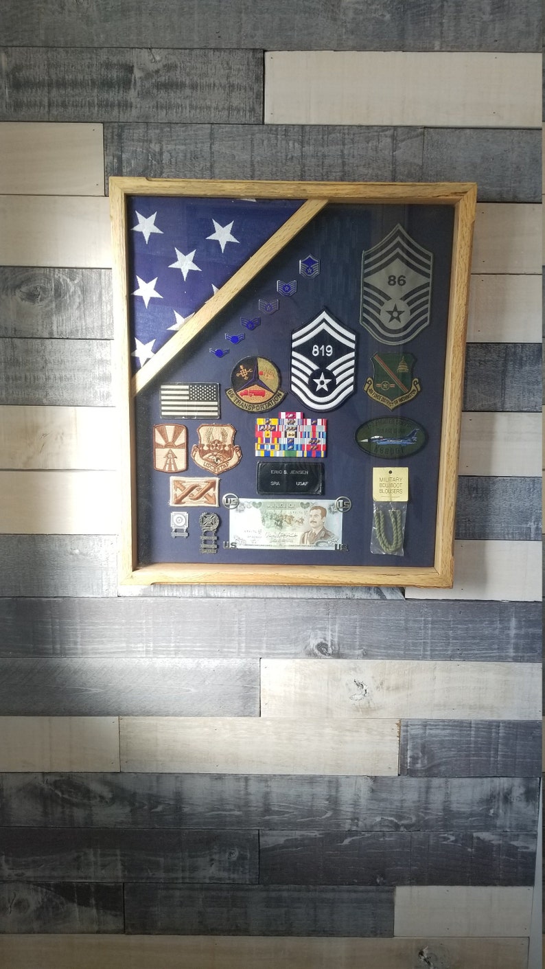 Shadow Box Military Retirement Memento display case | Etsy