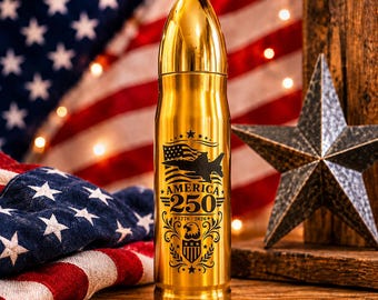 America 250 Bullet Tumbler –  Free name Personalization – Semiquincentennial Anniversary Gift – 17oz & 32oz