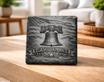 America 250th Anniversary Slate Coaster collection, Patriotic Engraved Stone Coaster