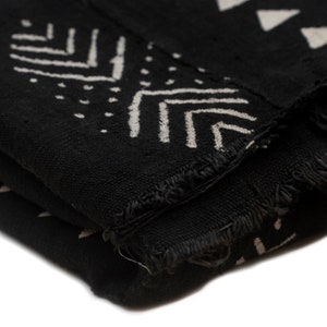 Bogolan Mud Cloth | Handmade in Mali | Authentic African Textile | Premium Quality Fabric | Ebony Black | Segou Design