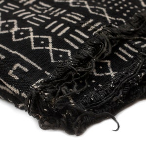 Bogolan Mud Cloth | Handmade in Mali | Authentic African Textile | Premium Quality Fabric | Ebony Black | Fegui Design