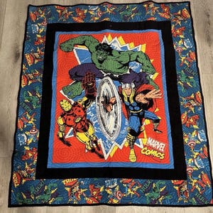 Marvel Superhero Quilt Blanket | Marvel Superhero Quilt – Handmade Cotton Blanket
