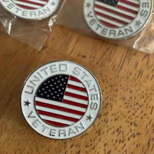 United States Veteran Flag Enamel Metal Pin, Hat tac, Jacket, Bag Lapel Pin.