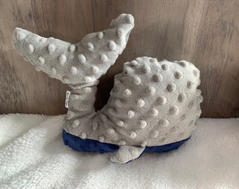 Sensory Weighted Whale Lap Pad: Two-Tone Minky Stuffed Pillow