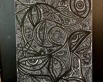 Eyes From A Distant Dimension- acrylic painting on 16x20in stretched canvas.