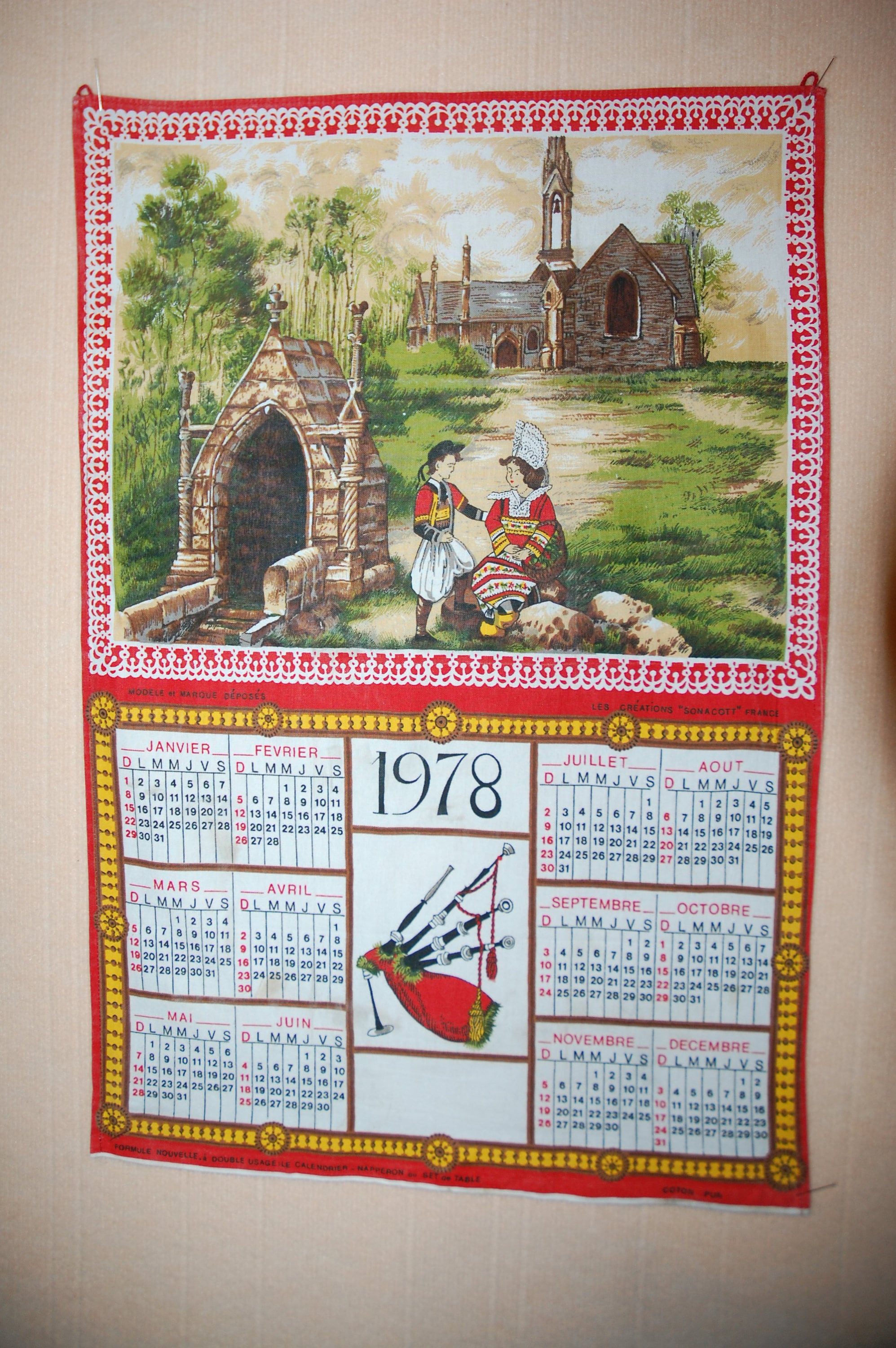 Torchon calendrier 1976 NEUF - Linge de maison