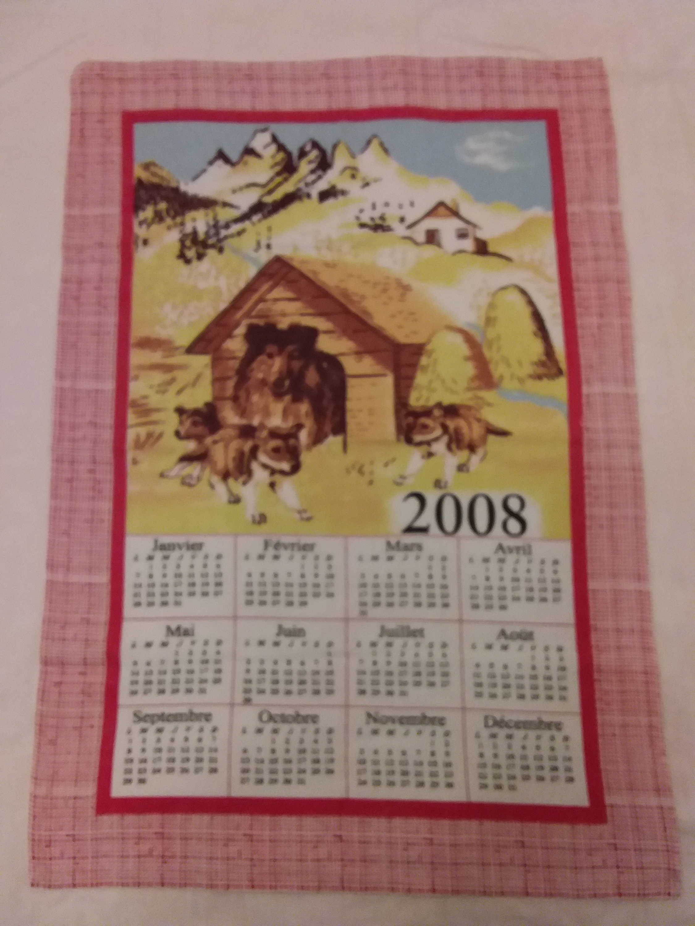 Torchon Vintage 2008 Calendrier