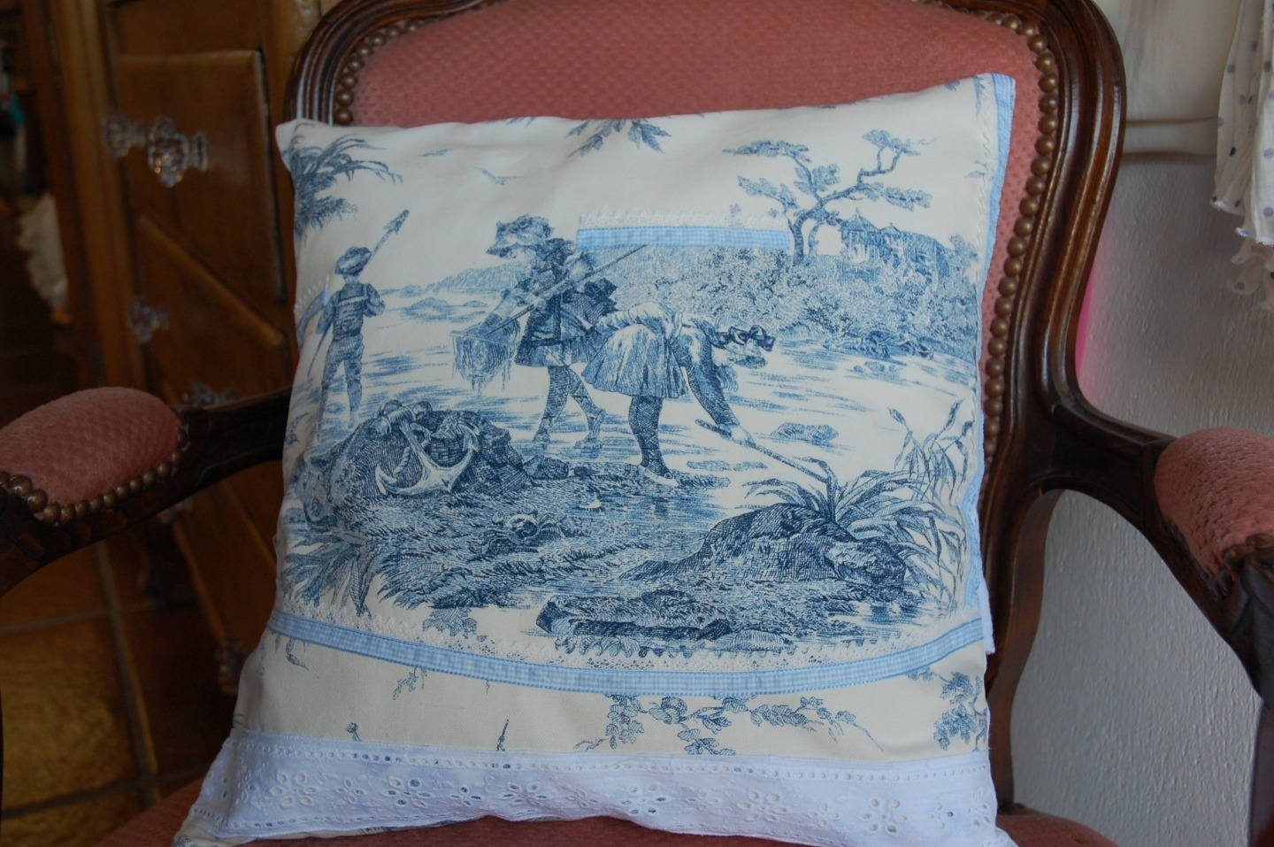 Housse de Coussin Sandy Toile de Jouy 40/40